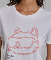 CAMISETA KARL LAGERFELD CHOUPETTE LINK GRAPHIC TEE