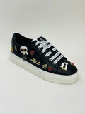 TENIS KARL LAGERFELD CATE PINS NEGRO Y BLANCO